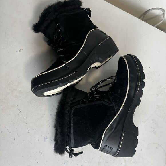 Sorel Women's BootieTivoli III Boot Size 9 Waterproof LaceUp Black Suede Winter - Picture 6 of 10